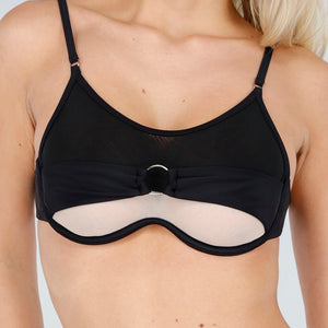 SALESELECTIE Zwarte Bikini Top met Mesh