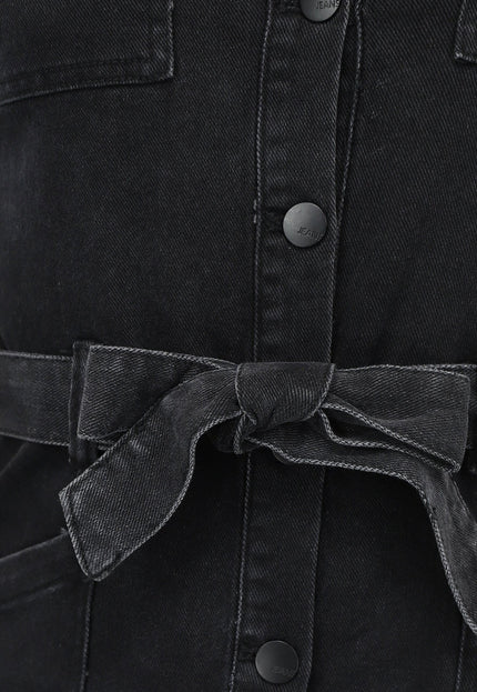SALESELECTIE Zwarte Denim Playsuit met Ceintuur