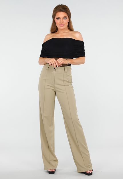 SALESELECTIE Zwarte Off-Shoulder Mesh Top