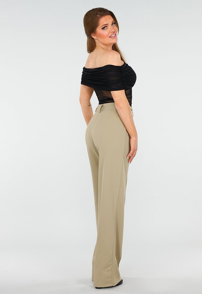 SALESELECTIE Zwarte Off-Shoulder Mesh Top