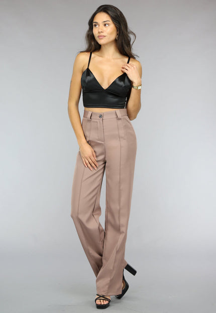 SALESELECTIE Zwarte Satin Look Triangel Crop Top