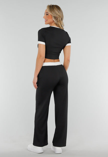 SALESELECTIE Zwarte Set met Witte Details en Stretch