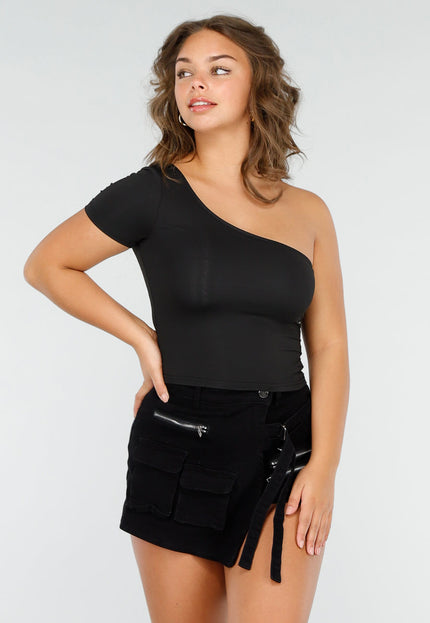 SALESELECTIE Zwarte Stretch Crop Top