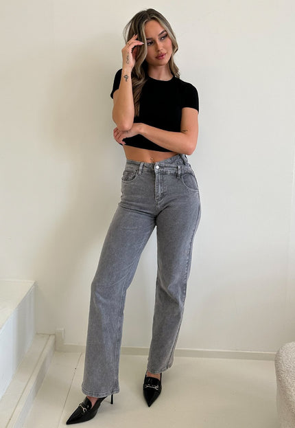 SALESELECTIE Zwarte Stretch Croptop met Korte Mouwen