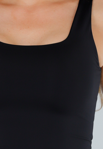 SALESELECTIE Zwarte Stretch Top met Vierkante Hals