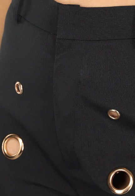 SALESELECTIE Zwarte Two Piece met Gouden Ring Details