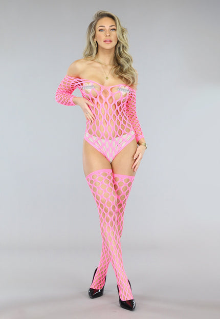 Sexy Neon Roze Visnet Teddy
