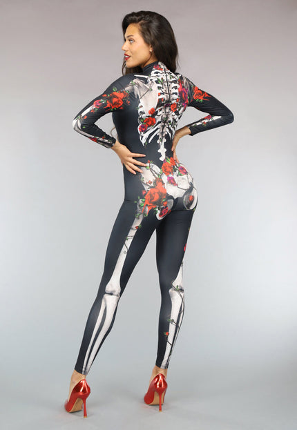 Skelet Jumpsuit met Rozen