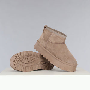 Snowboots Laag Khaki met Dikke Zool