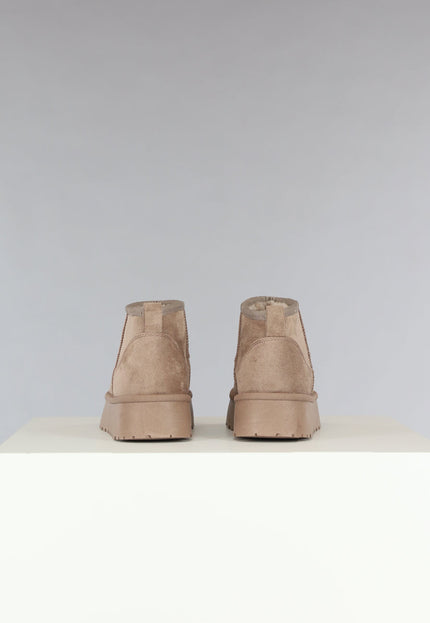 Snowboots Laag Khaki met Dikke Zool