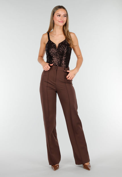Straight Leg Bruine Pantalon