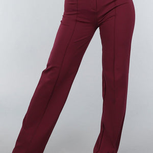 Straight Leg Burgundy Pantalon
