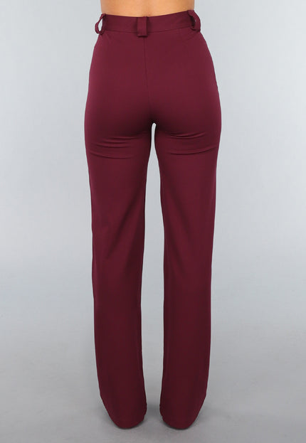 Straight Leg Burgundy Pantalon