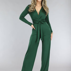Groene Jumpsuit met Wijde Pijpen