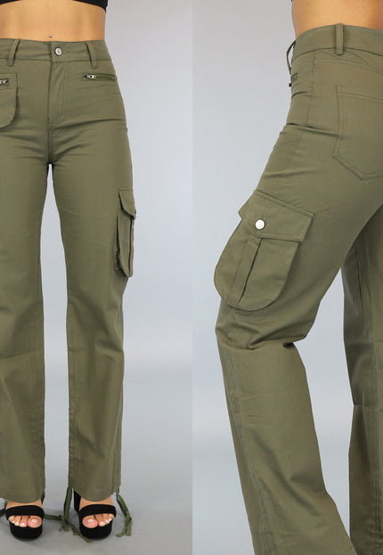 OP=OP.09.NL Tall Legergroene Straight Leg Cargo
