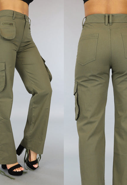 OP=OP.09.NL Tall Legergroene Straight Leg Cargo