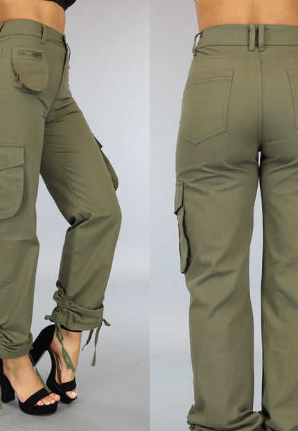 OP=OP.09.NL Tall Legergroene Straight Leg Cargo