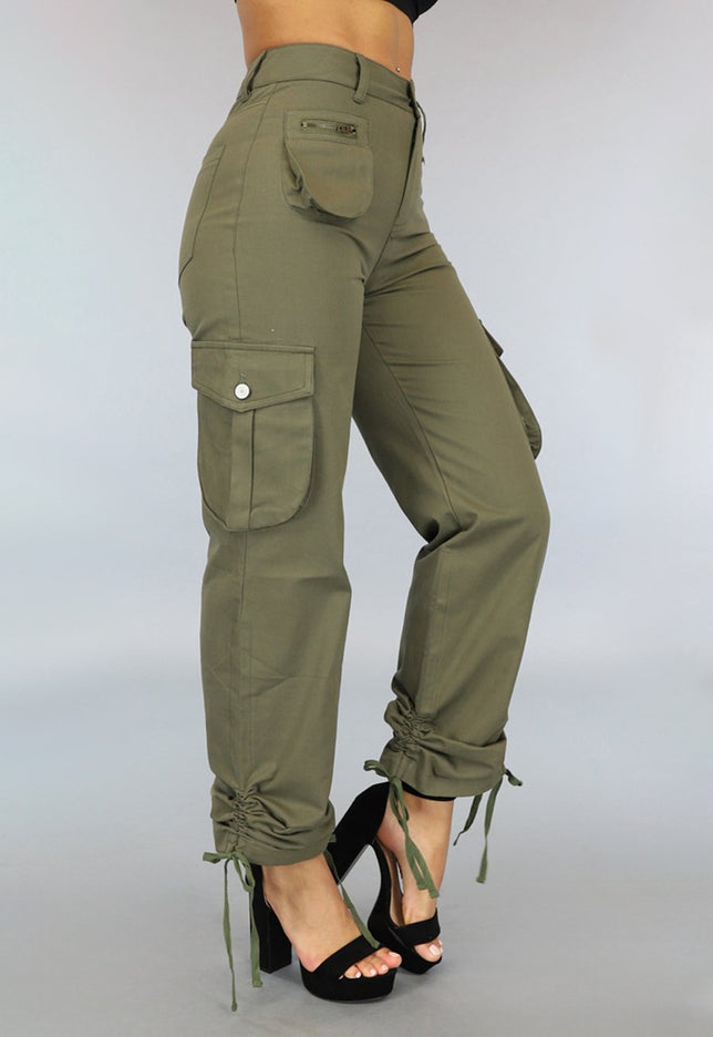 OP=OP.09.NL Tall Legergroene Straight Leg Cargo