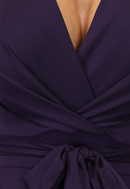 Paarse Jumpsuit met Wijde Pijpen