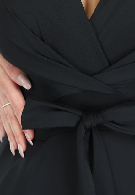 Zwarte Jumpsuit met Wijde Pijpen