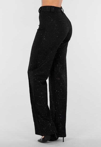 Tall Zwarte Pantalon met Glitters