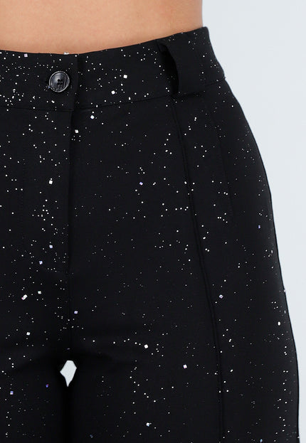 Tall Zwarte Pantalon met Glitters