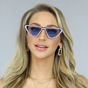 OP=OP.06.NL Blauwe Cateye Festival Bril met Strass