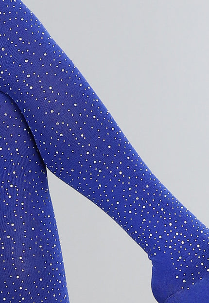 TERUG Blauwe Strass Sokken met Witte Strepen