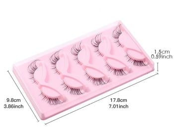 OP=OP.10.NL Cat Eye met Wispie Look Plak Wimpers Set van 5