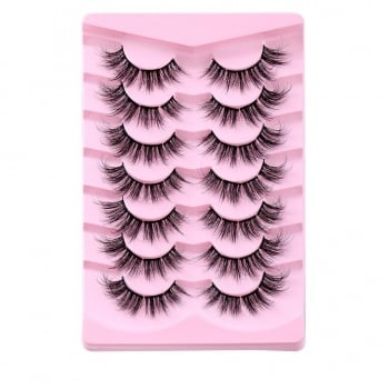 TERUG Fluffy Segmenten Plak Wimpers met Volume Set van 7