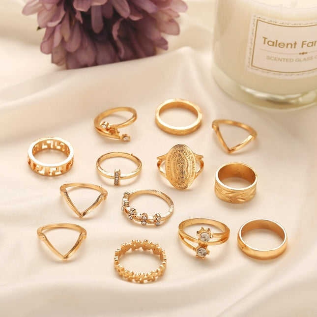 TERUG Gouden Dertiendelige Ringen Set