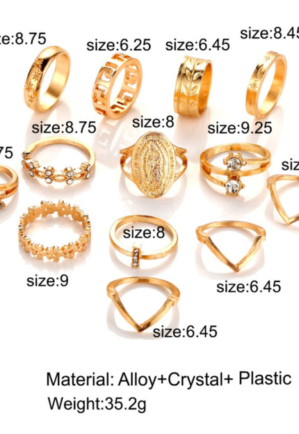 TERUG Gouden Dertiendelige Ringen Set