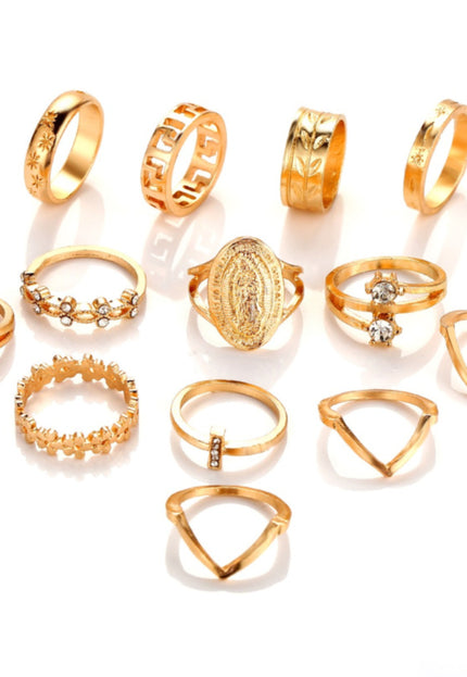 TERUG Gouden Dertiendelige Ringen Set