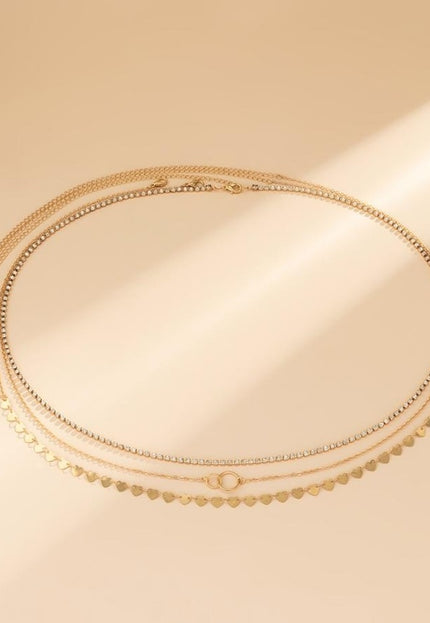 TERUG Gouden Hartjes Bodychain 3 Pack