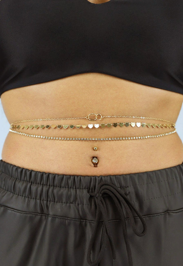 TERUG Gouden Hartjes Bodychain 3 Pack