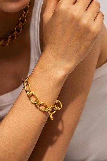 TERUG Gouden Statement Chain Armband