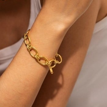 TERUG Gouden Statement Chain Armband