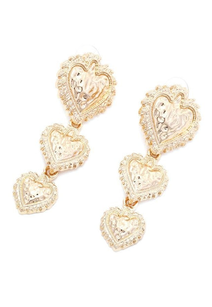 TERUG Goudkleurige Hartjes Oorbellen