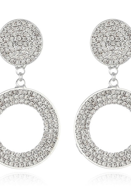 TERUG Grote Glam Cirkel Oorbellen Zilver