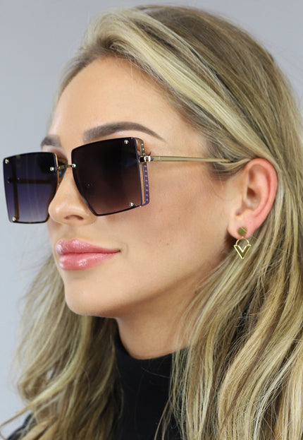 TERUG Grote Zwarte Statement Zonnebril