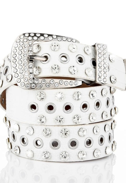 TERUG Grove Witte Lederlook Riem