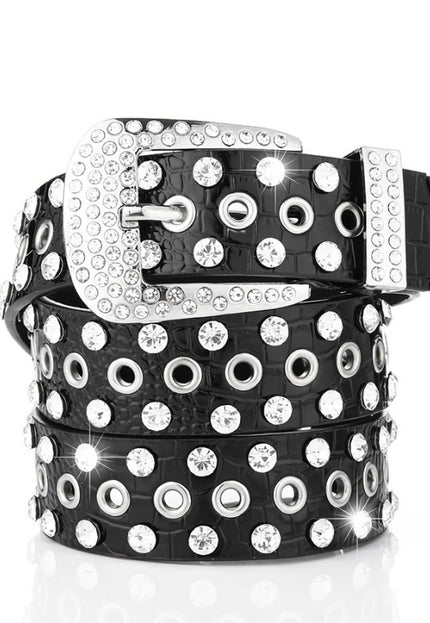 TERUG Grove Zwarte Lederlook Riem