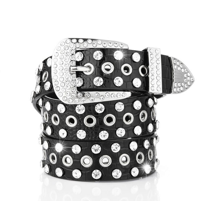 TERUG Grove Zwarte Lederlook Riem