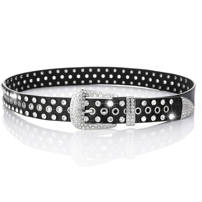 TERUG Grove Zwarte Lederlook Riem