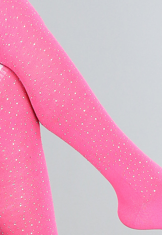 TERUG Roze Strass Sokken met Witte Strepen