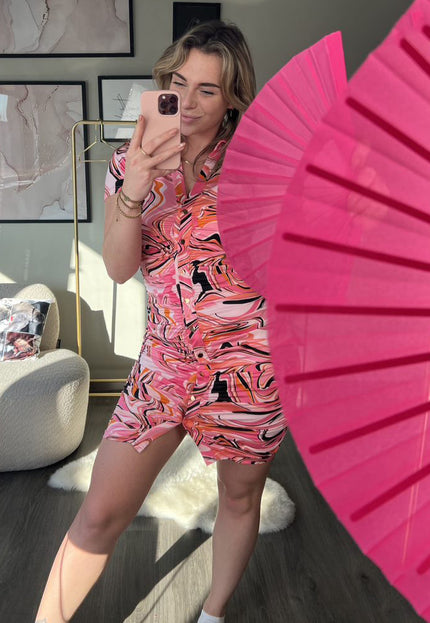 TERUG Strakke Party Waaier Fuchsia