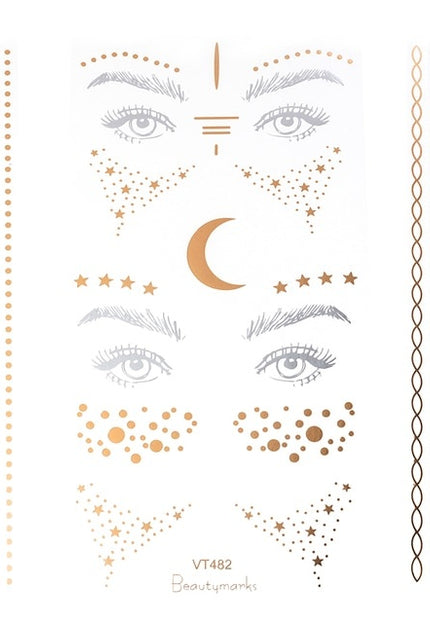 TERUG Tijdelijke Gezichtstattoo Goud/Zilver