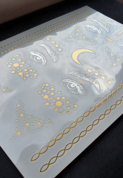 TERUG Tijdelijke Gezichtstattoo Goud/Zilver