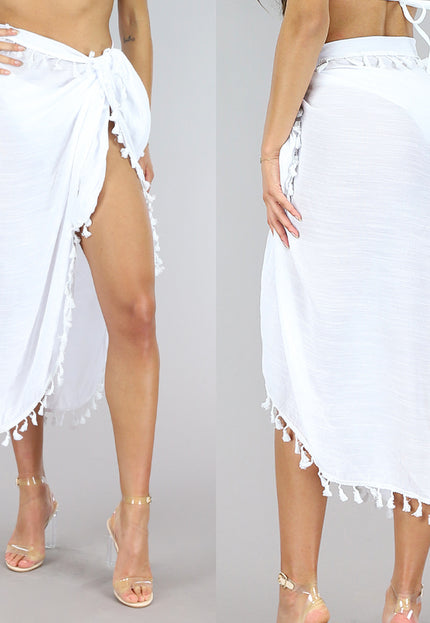 TERUG Witte Lange Strand Rok