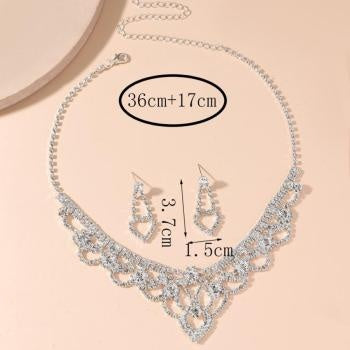 TERUG Zilveren Glamour Strass Sieraden Set